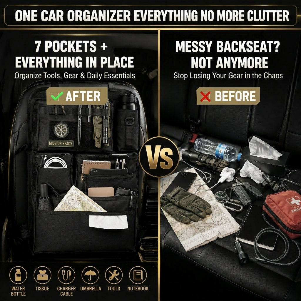 Tactical Molle Car Seat Back Organizer