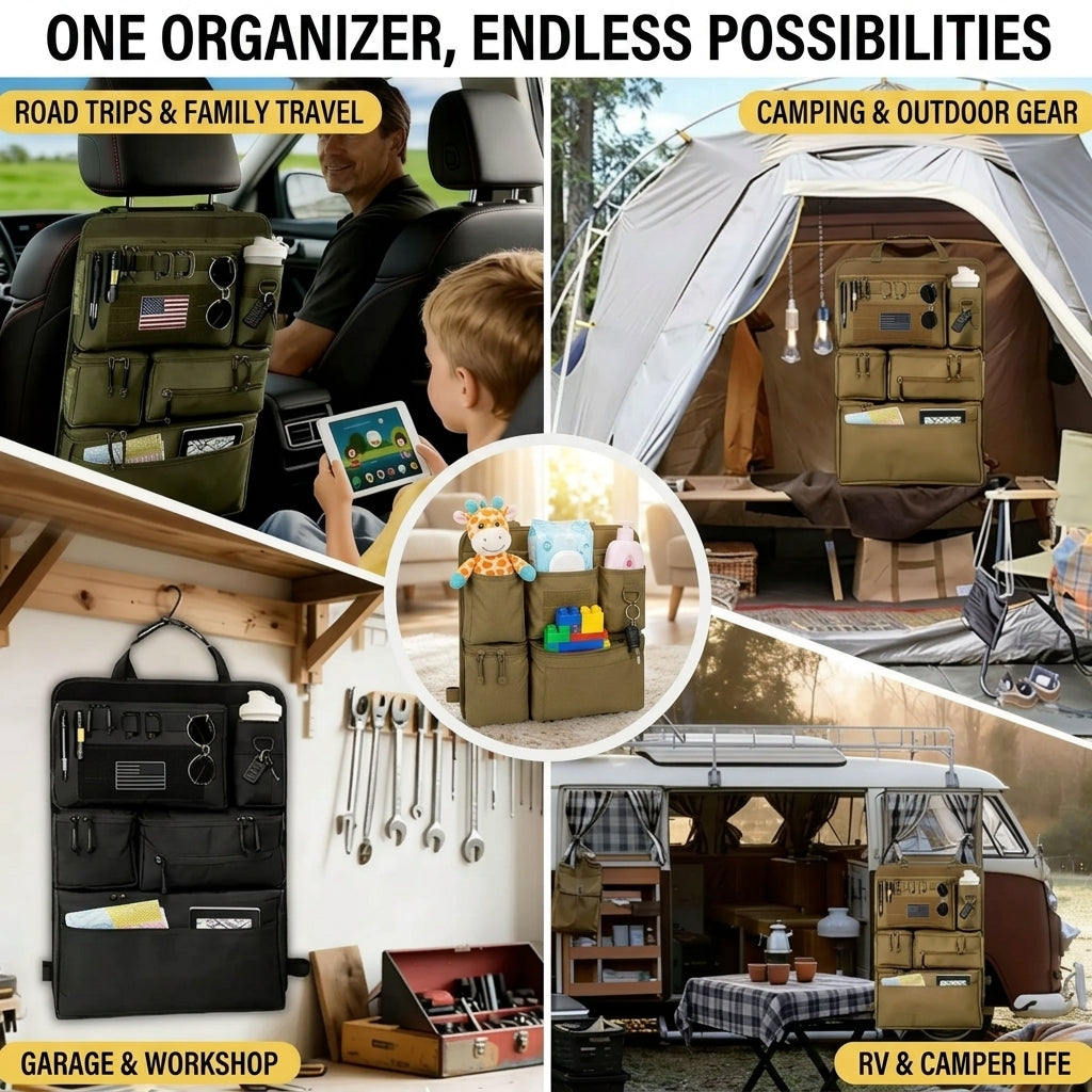 Tactical Molle Car Seat Back Organizer